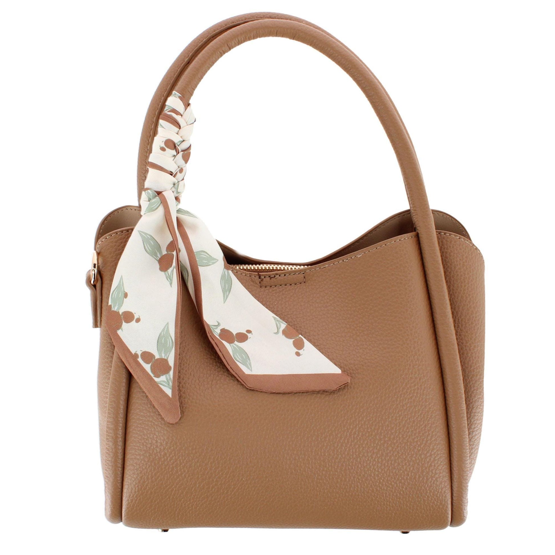 CTM® Women's Synthetic Leather Shoulder Handbag with Coordinating Scarf - Women's Synthetic Leather Shoulder Handbag with Coordinating Scarf