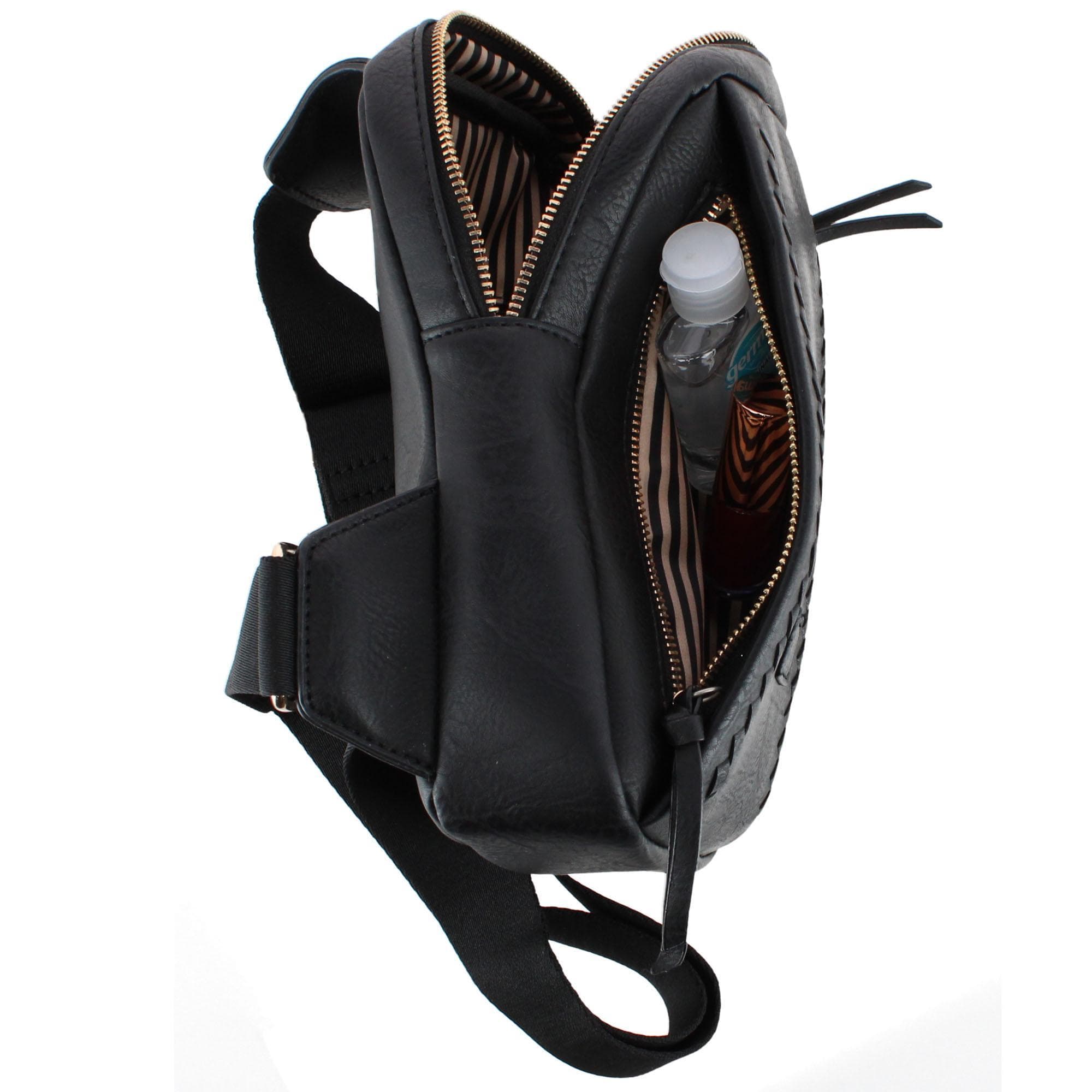 CTM® Women's Western Lace Sling Crossbody Bag - Black