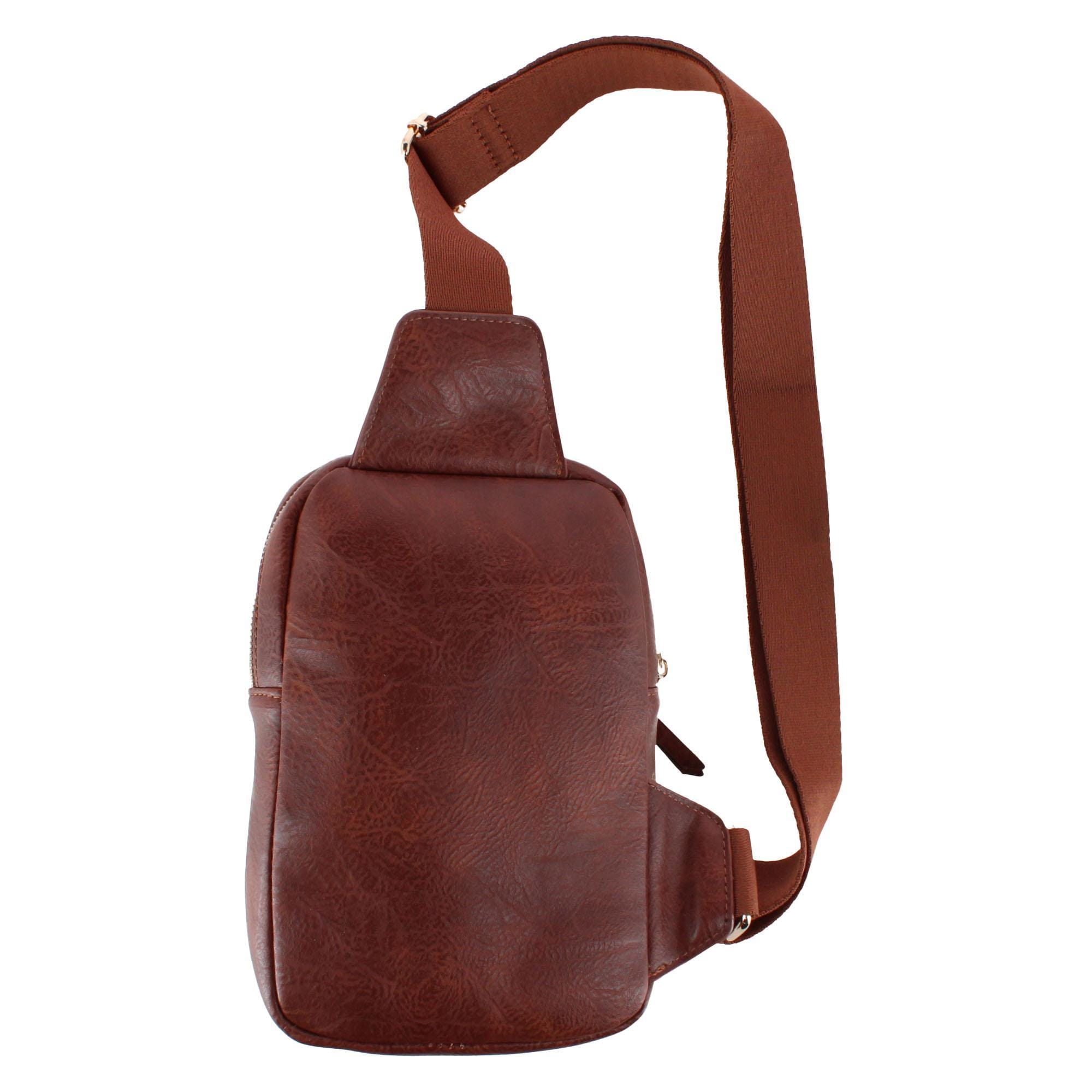 CTM® Women's Western Lace Sling Crossbody Bag - Brown