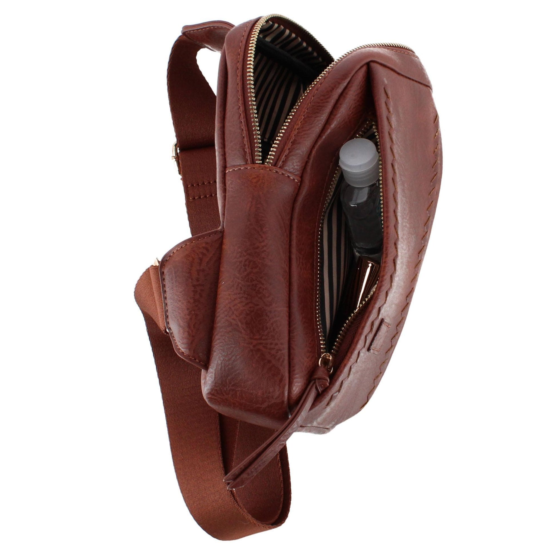 CTM® Women's Western Lace Sling Crossbody Bag - Brown