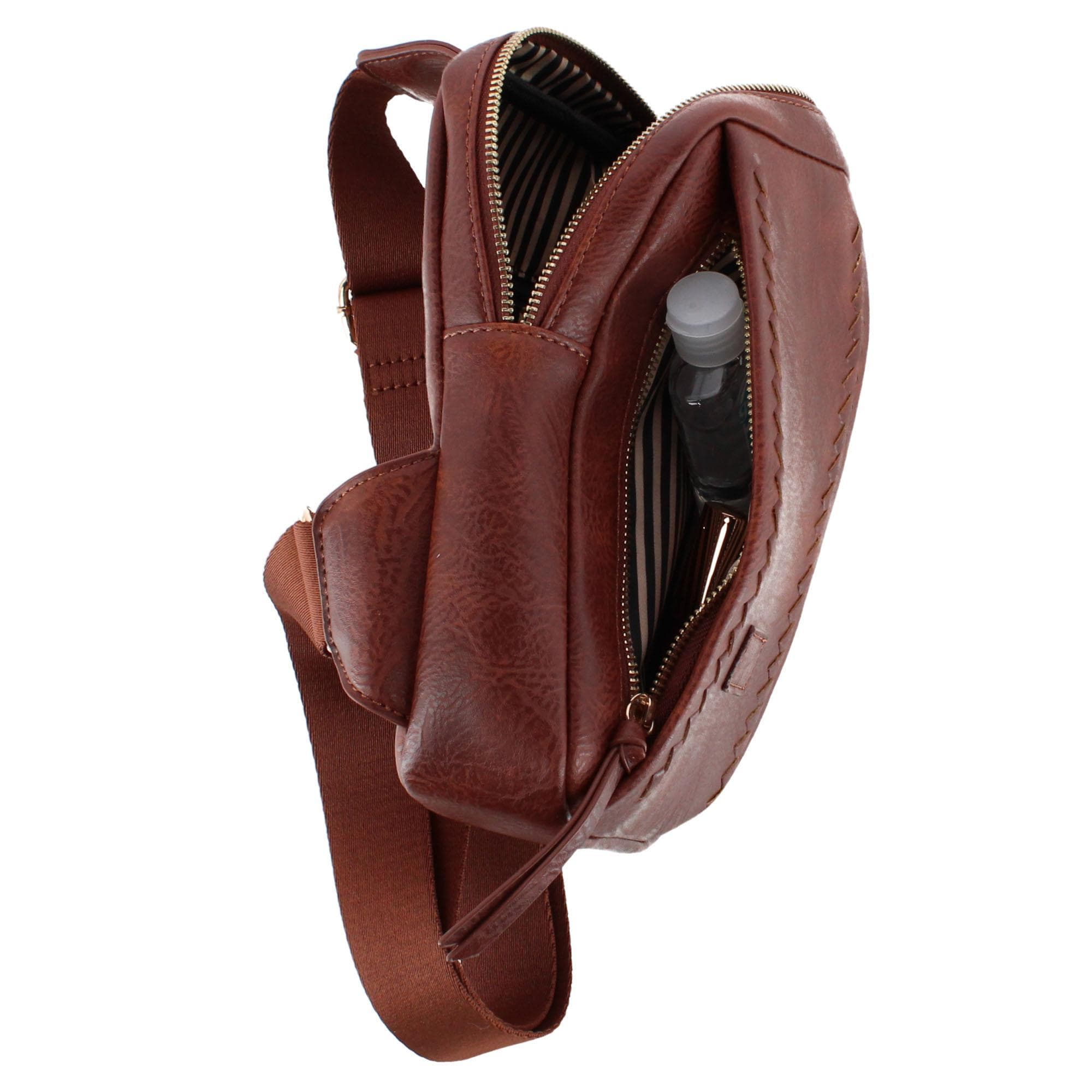 CTM® Women's Western Lace Sling Crossbody Bag - Brown