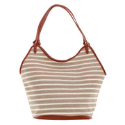 Women's Synthetic Stripe Tote Handbag