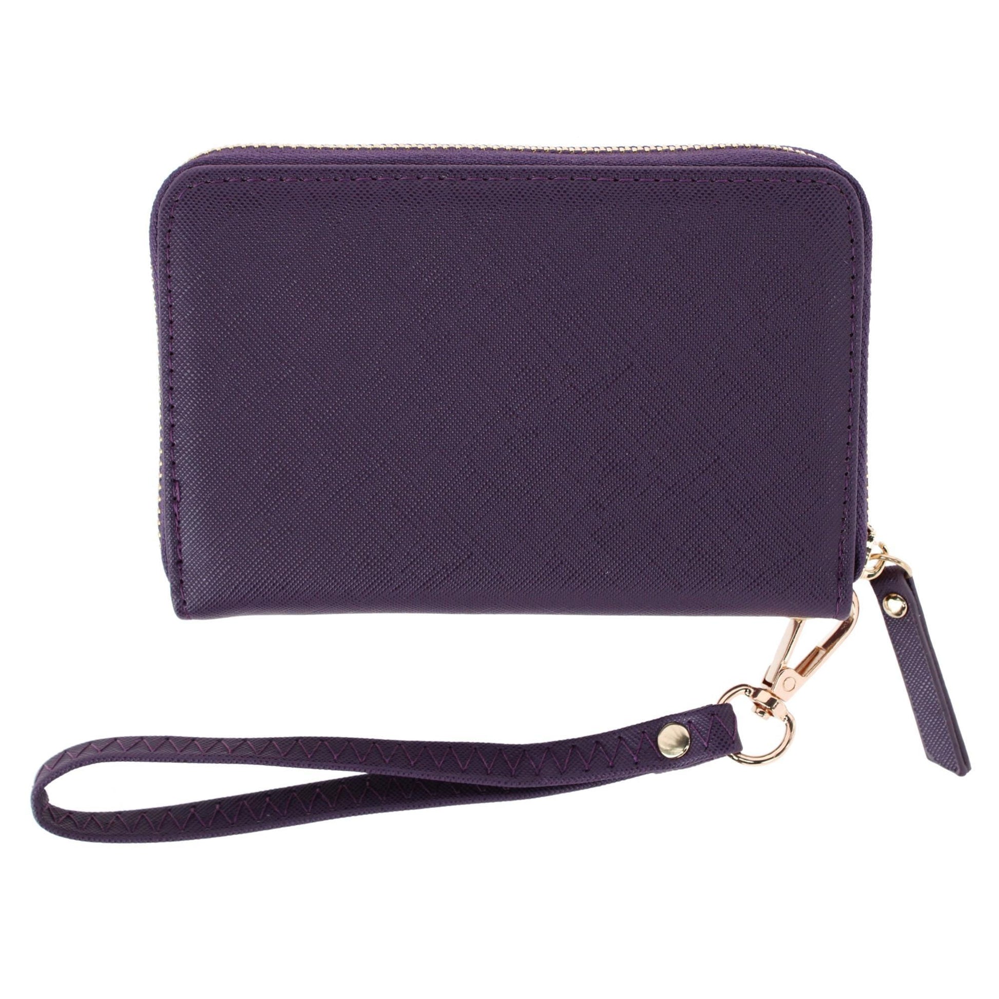 CTM® Women's Premium Faux Leather Zip Around Wristlet Wallet - Women's Premium Faux Leather Zip Around Wristlet Wallet