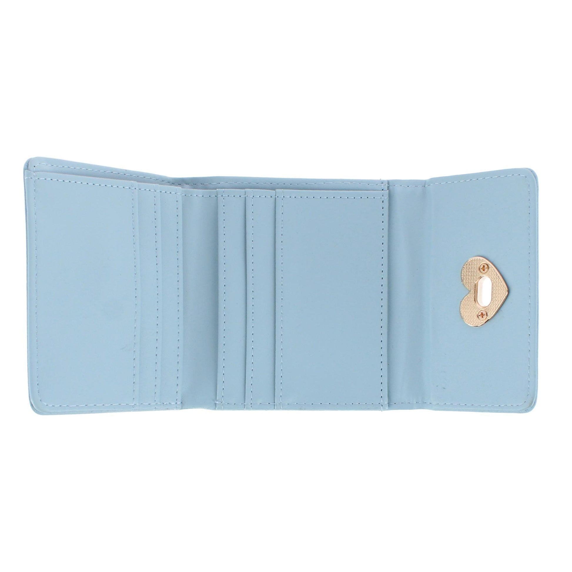 CTM® Women's Premium Faux Leather Tri-Fold Mini Wallet - Light Blue