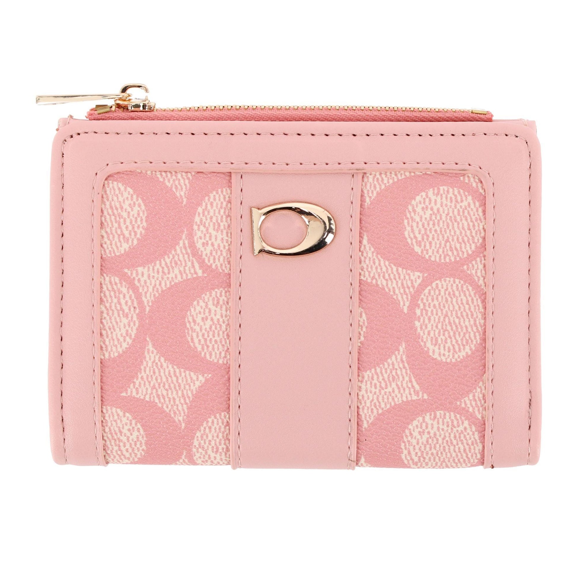 CTM® Women's Premium Faux Leather Sporty Mini Coin and Card Case - Pink
