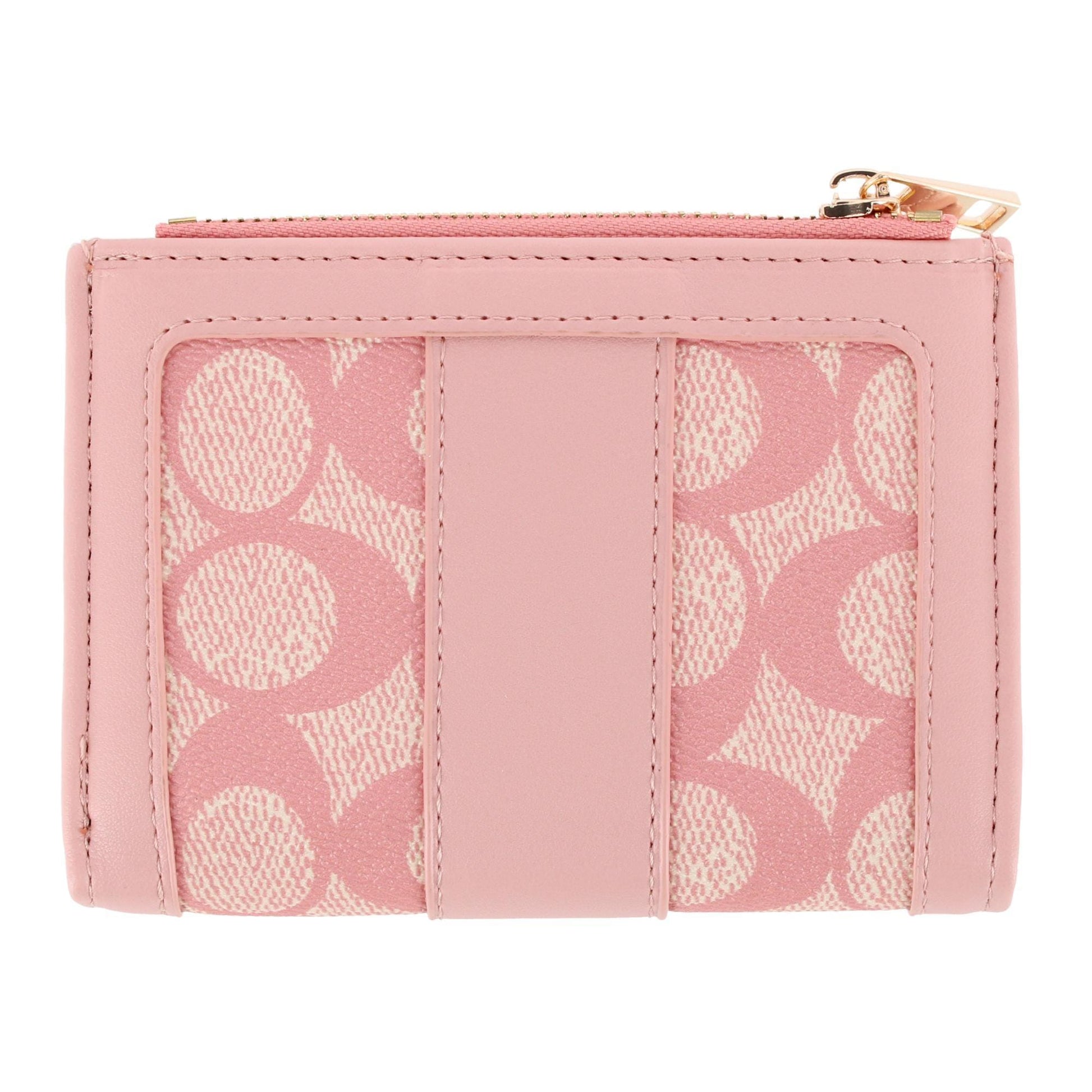 CTM® Women's Premium Faux Leather Sporty Mini Coin and Card Case - Pink