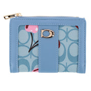 Women's Premium Faux Leather Sporty Mini Coin and Card Case