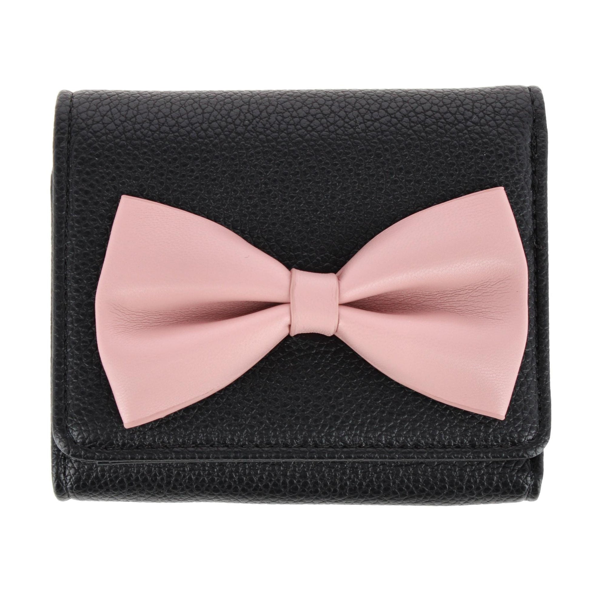 CTM® Women's Premium Faux Leather Bow Accent Tri-Fold Wallet