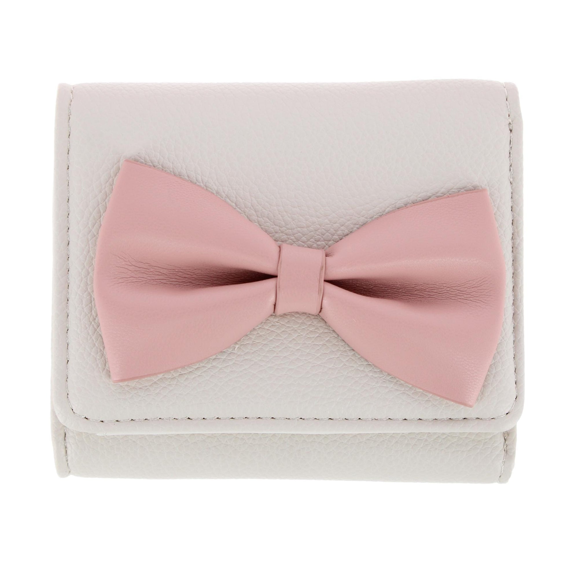 CTM® Women's Premium Faux Leather Bow Accent Tri-Fold Wallet