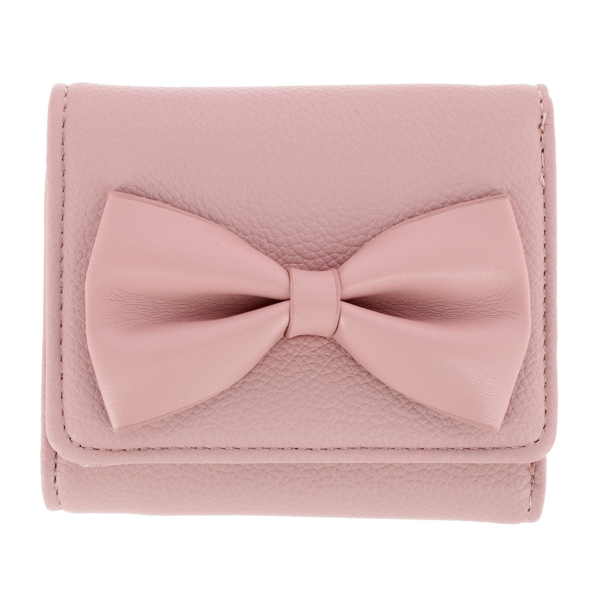 CTM® Women's Premium Faux Leather Bow Accent Tri-Fold Wallet - Women's Premium Faux Leather Bow Accent Tri-Fold Wallet