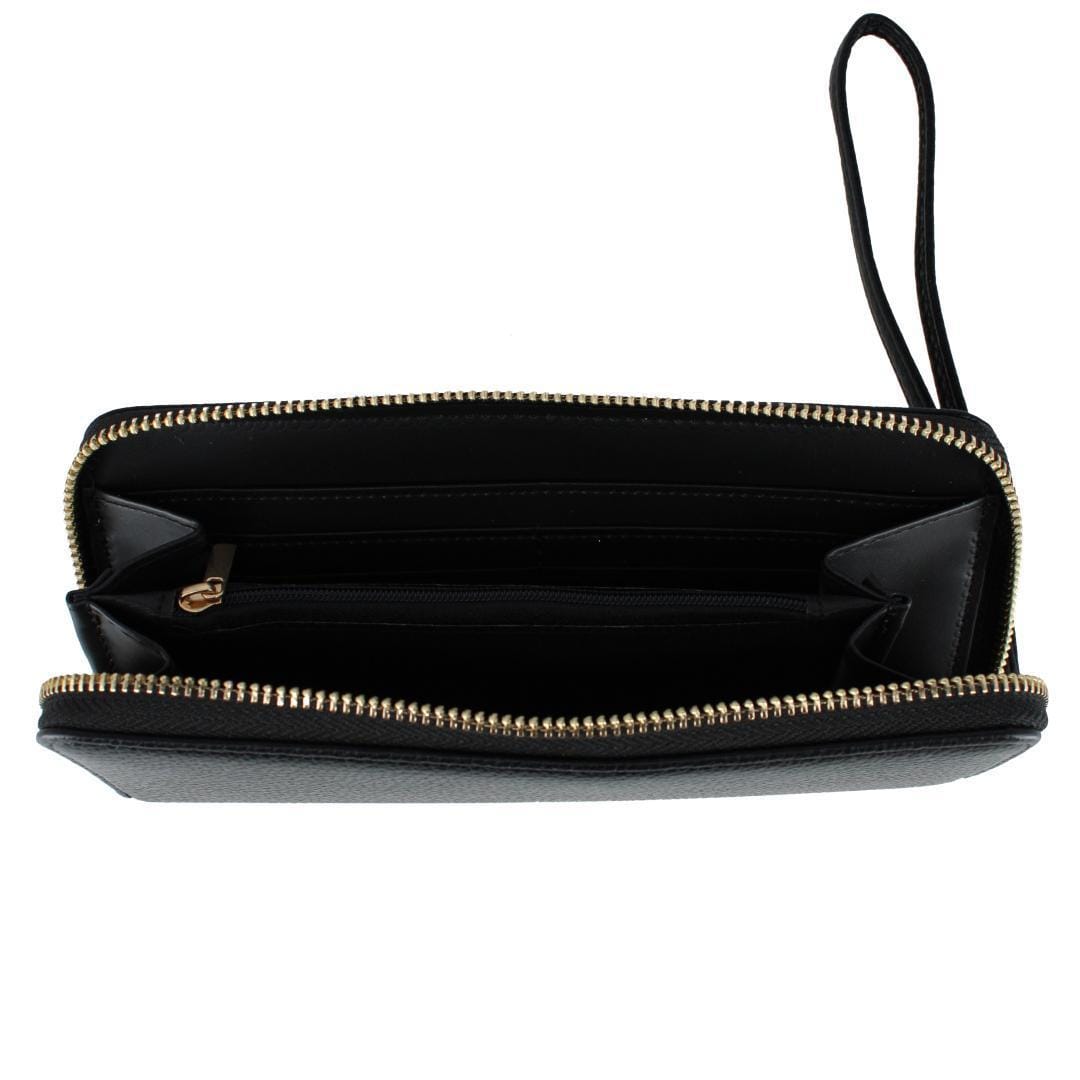 CTM® Women's Synthetic Leather Shoulder Handbag and Matching Clutch Set - Black