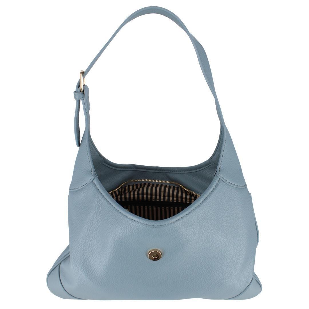 CTM® Women's Synthetic Leather Shoulder Handbag and Matching Clutch Set - Blue Gray