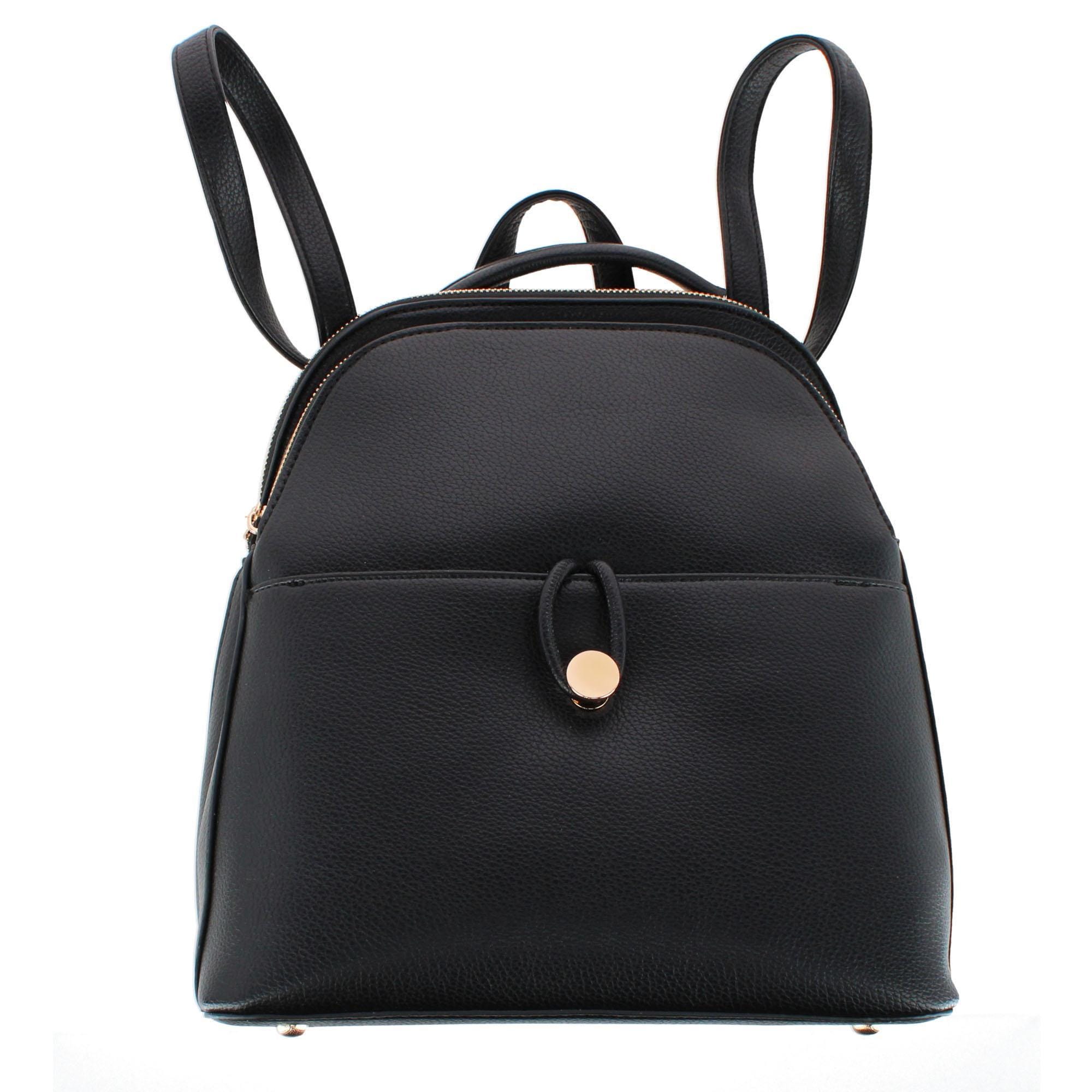 CTM® Women's Pocket Detail Convertible Backpack to Crossbody Purse - Black