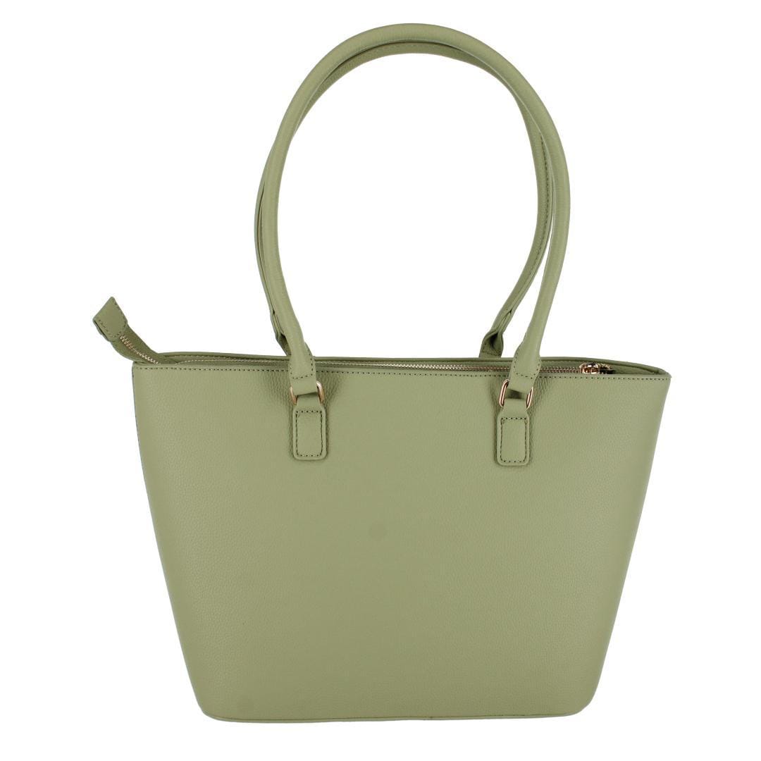 CTM® Women's Synthetic Leather Sleek Tote Handbag - Sage Green
