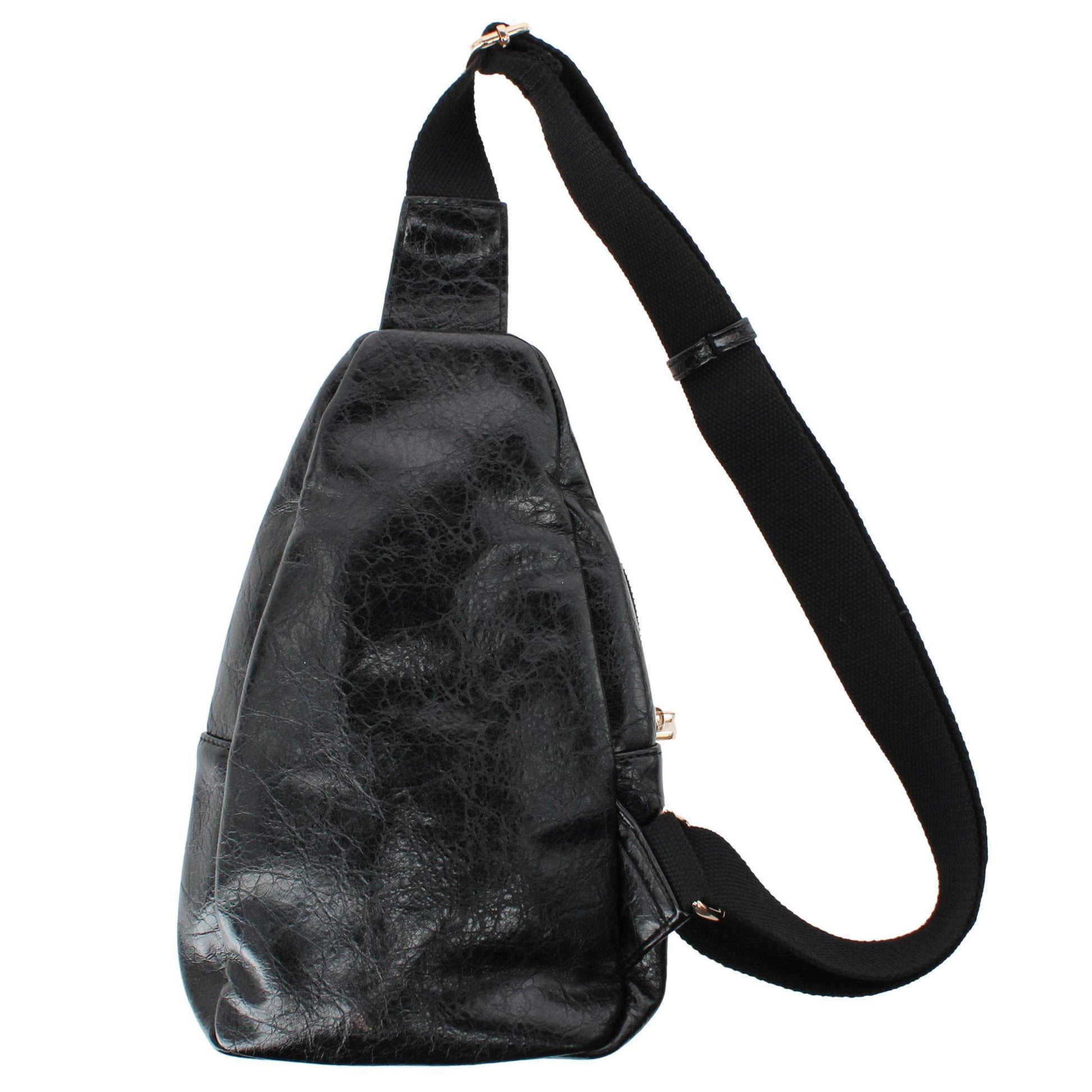 CTM® Women's Western Tooled Sling Crossbody Pack - Black