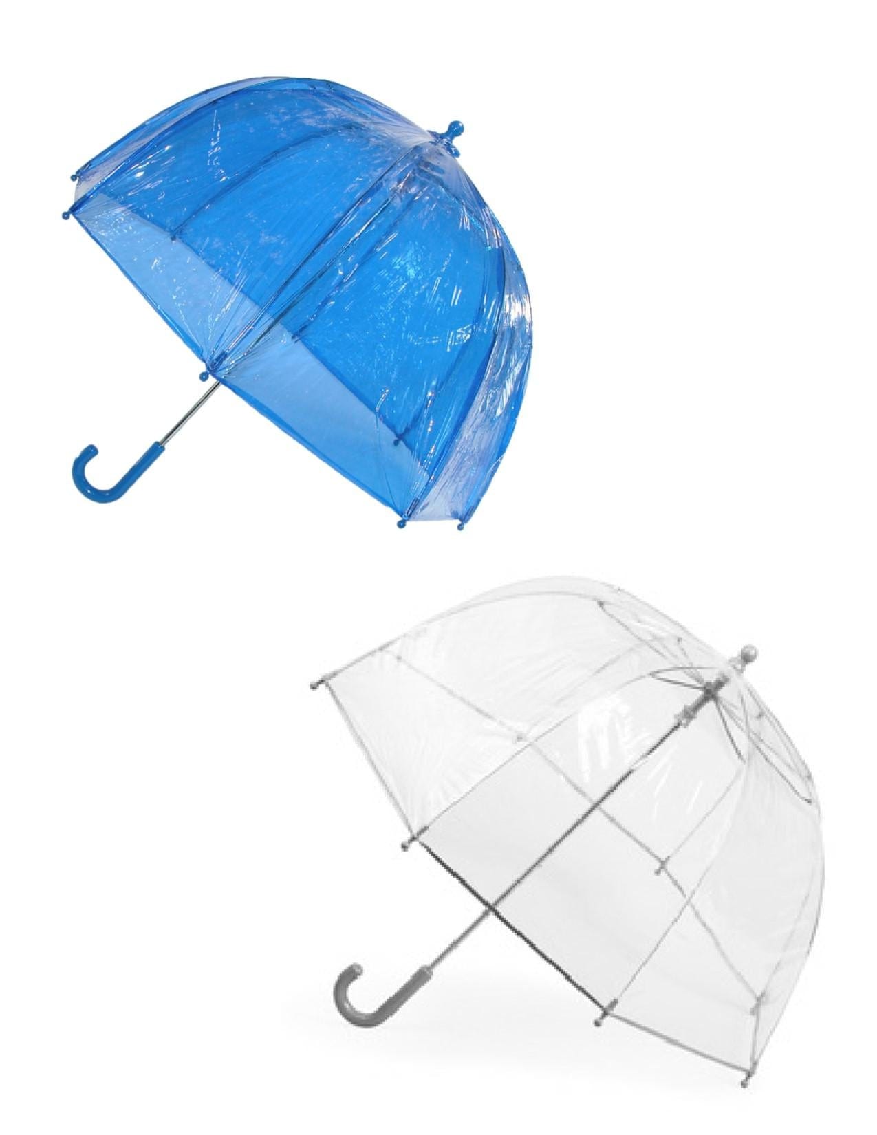 Totes Kids' Clear Bubble Umbrella (Pack of 2) - Blue/Clear