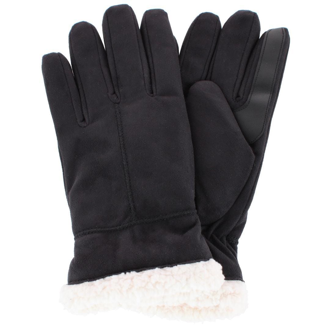 Isotoner Women's SmartDri Microfiber Winter Glove with Cuff Detail - Black