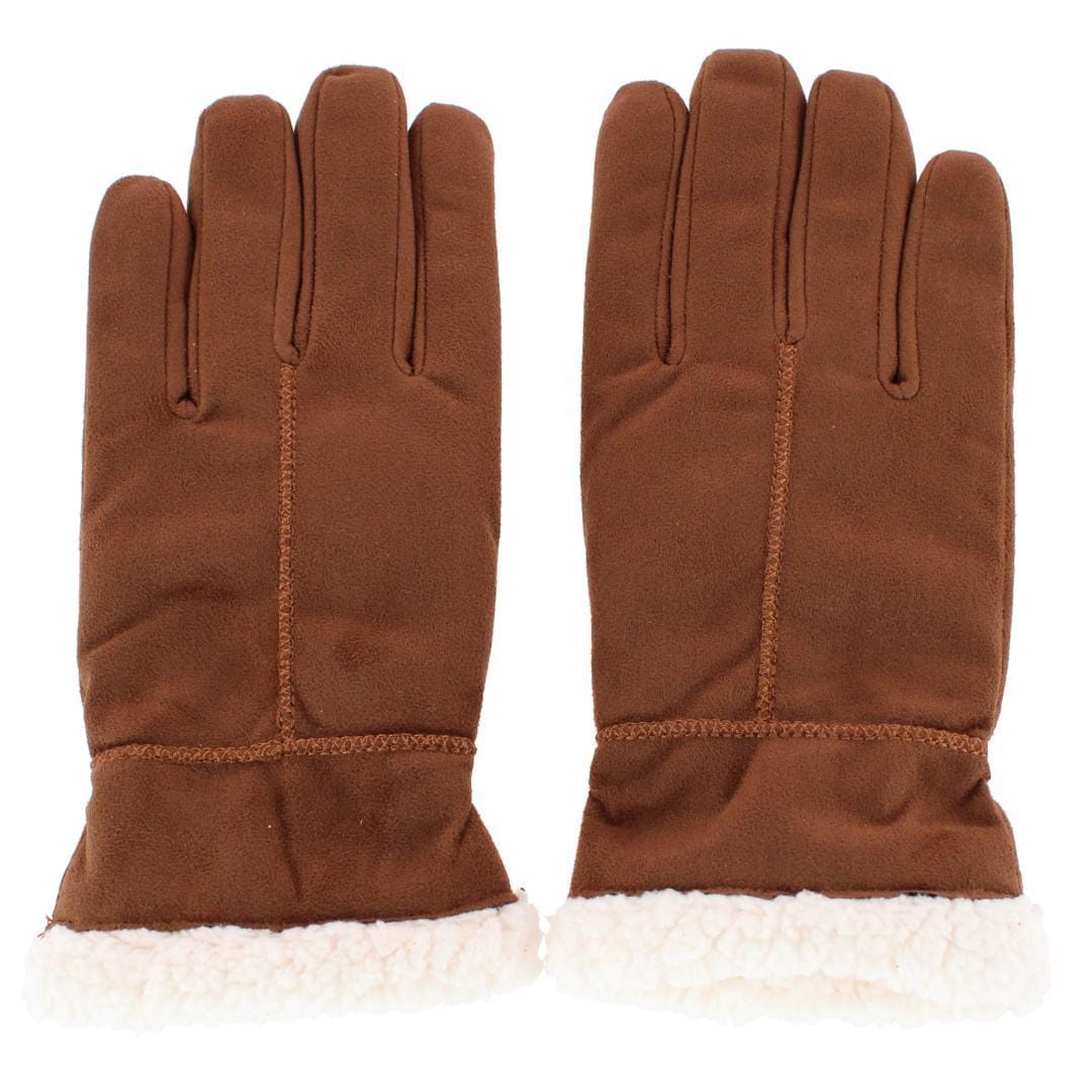 Isotoner Women's SmartDri Microfiber Winter Glove with Cuff Detail - Cognac