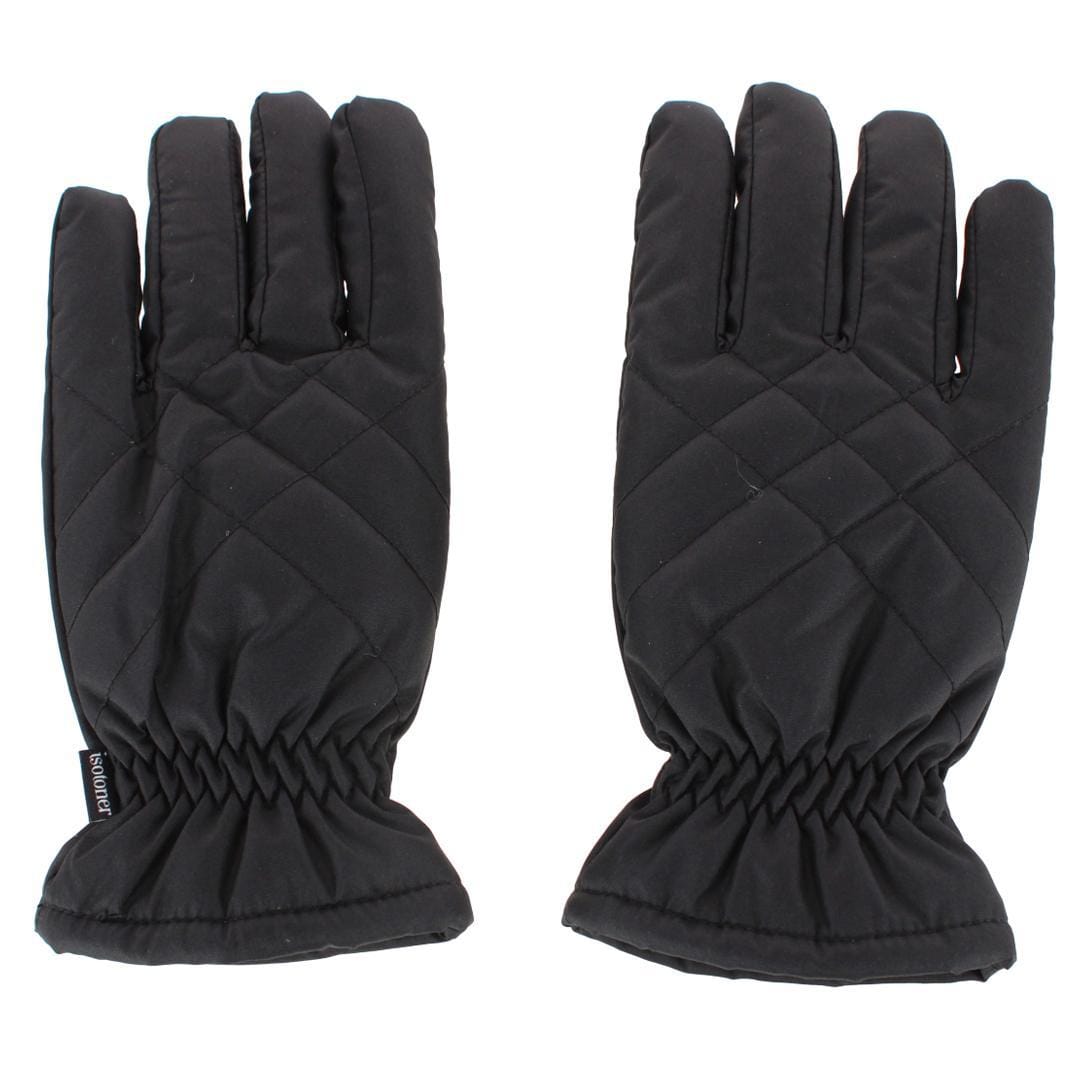Isotoner Women's Quilted Winter Glove with Gathered Wrist - Black