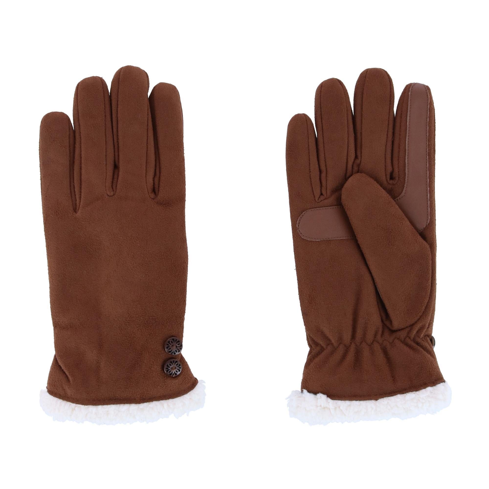 Isotoner Women's Recycled Microsuede Water Repellent Winter Glove - Cognac