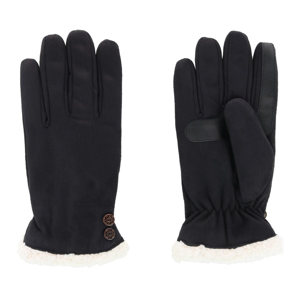 Isotoner Women's Microfiber Winter Glove with Button Detail - Black
