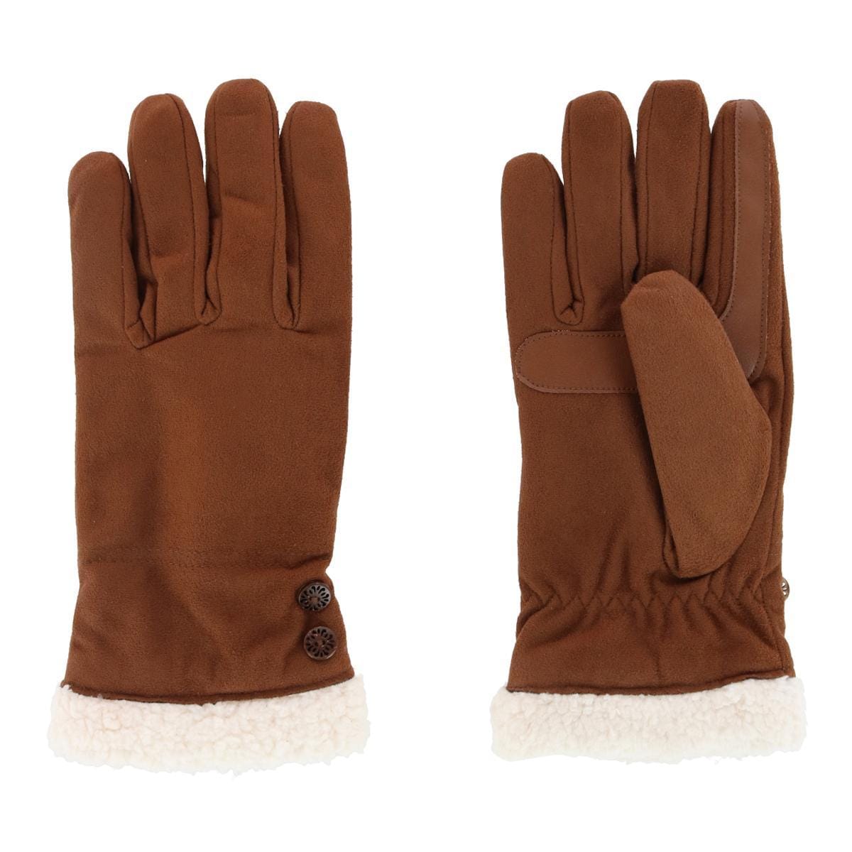 Isotoner Women's Microfiber Winter Glove with Button Detail - Cognac