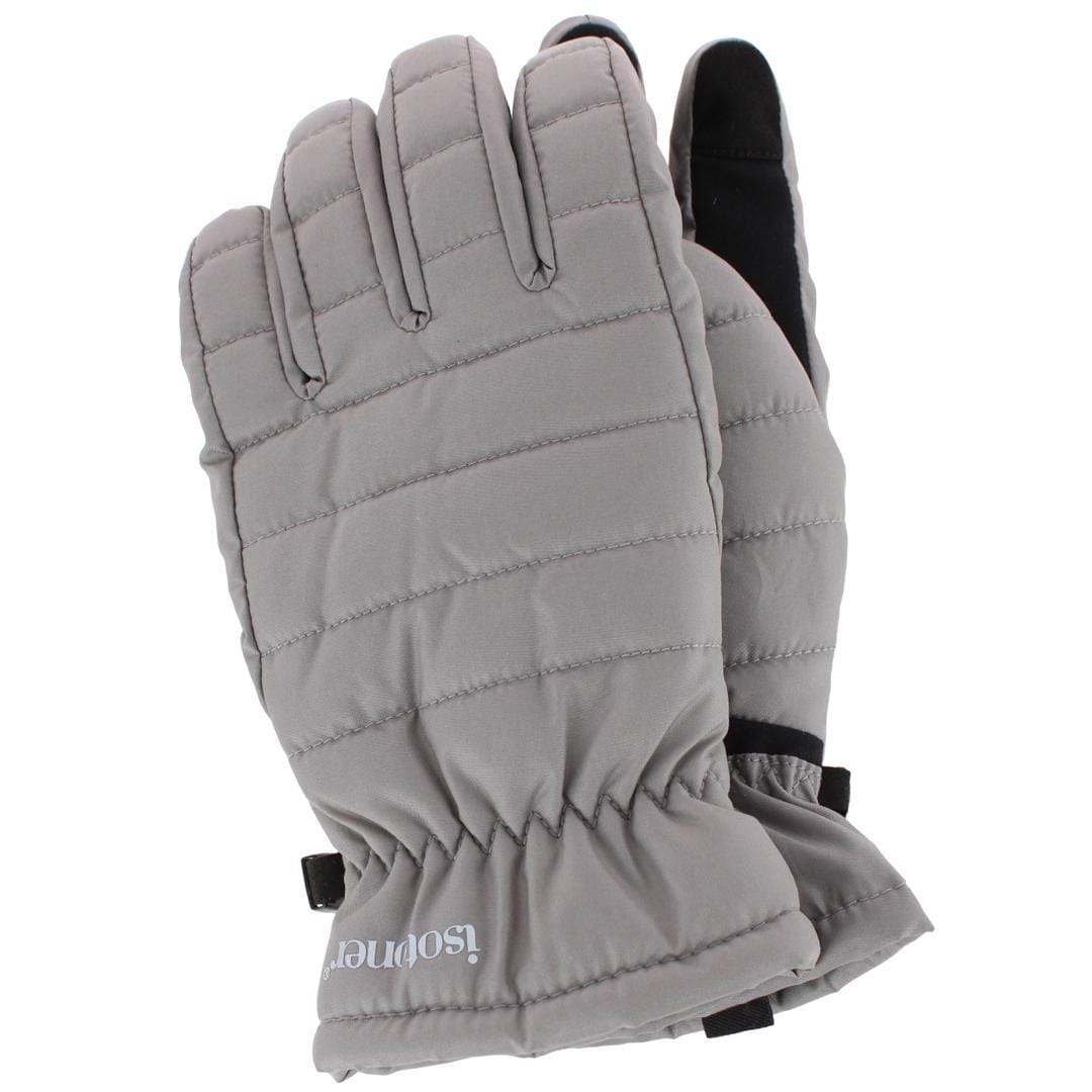 Isotoner Men's Quilted Winter Glove with Gathered Wrist - Ash Gray