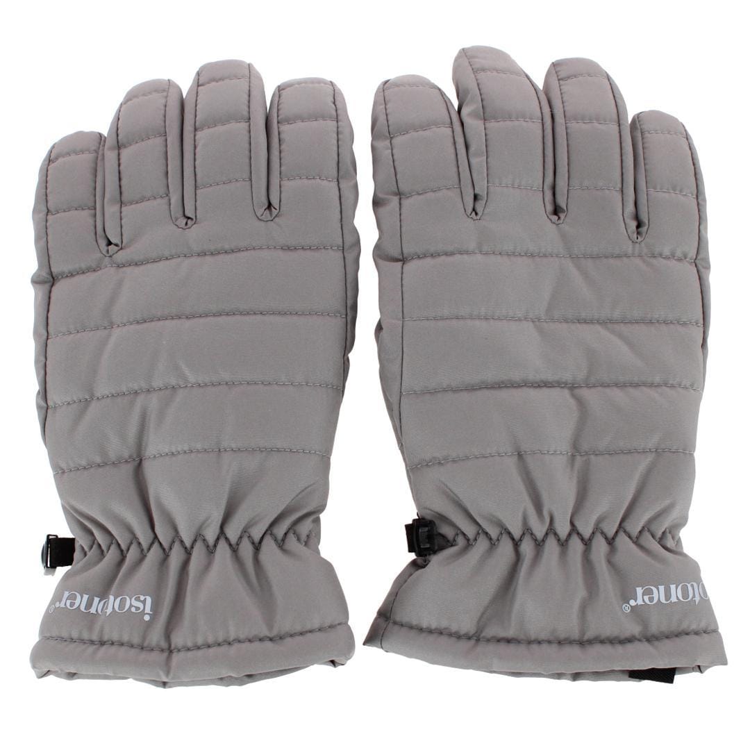 Isotoner Men's Quilted Winter Glove with Gathered Wrist - Ash Gray