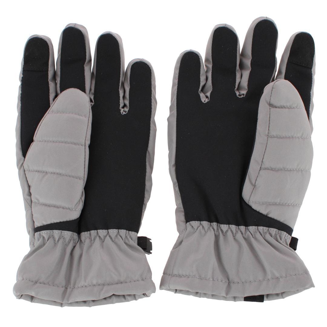 Isotoner Men's Quilted Winter Glove with Gathered Wrist - Ash Gray