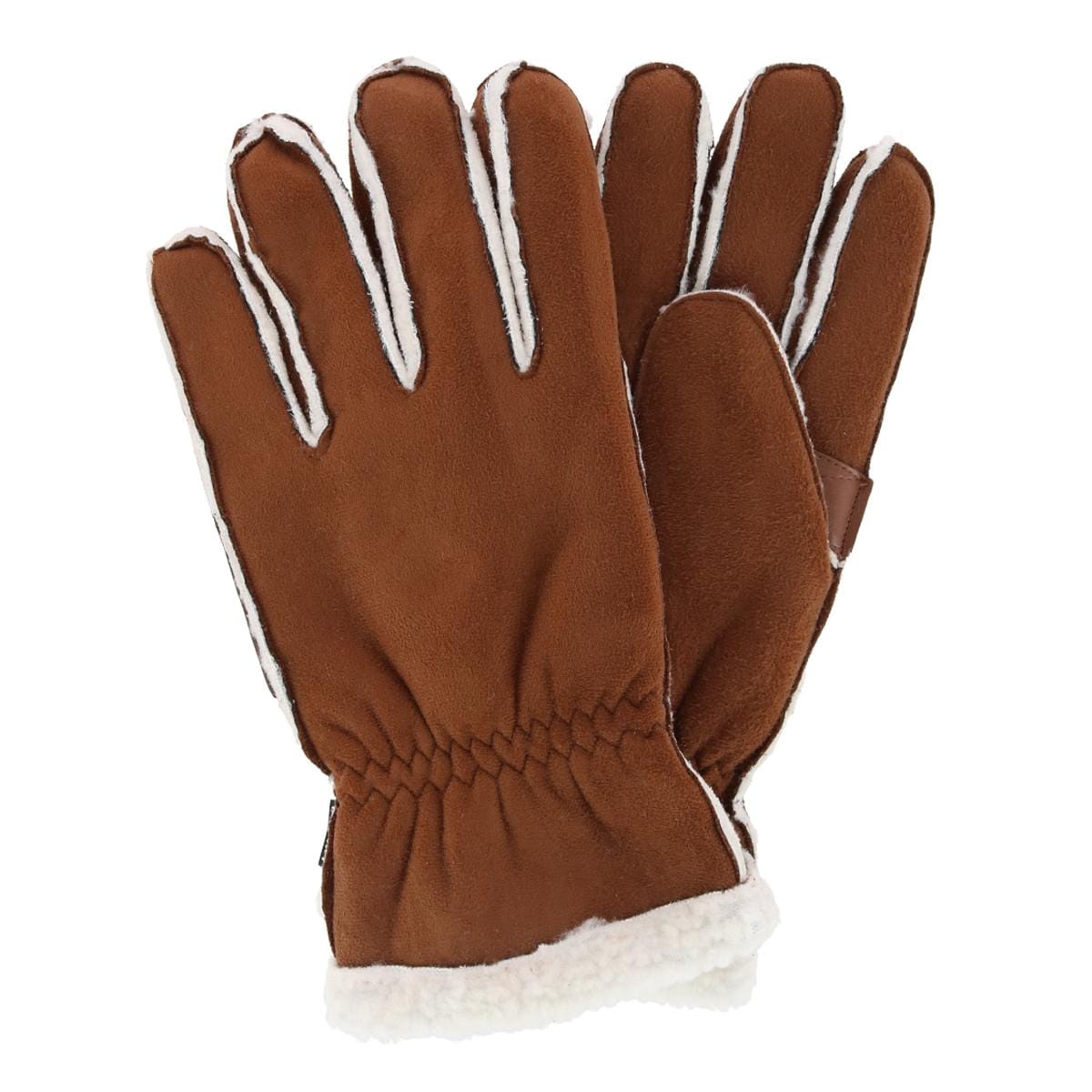 Isotoner Men's Microsuede Winter Glove with Faux Shearling Outseam - Men's Microsuede Winter Glove with Faux Shearling Outseam