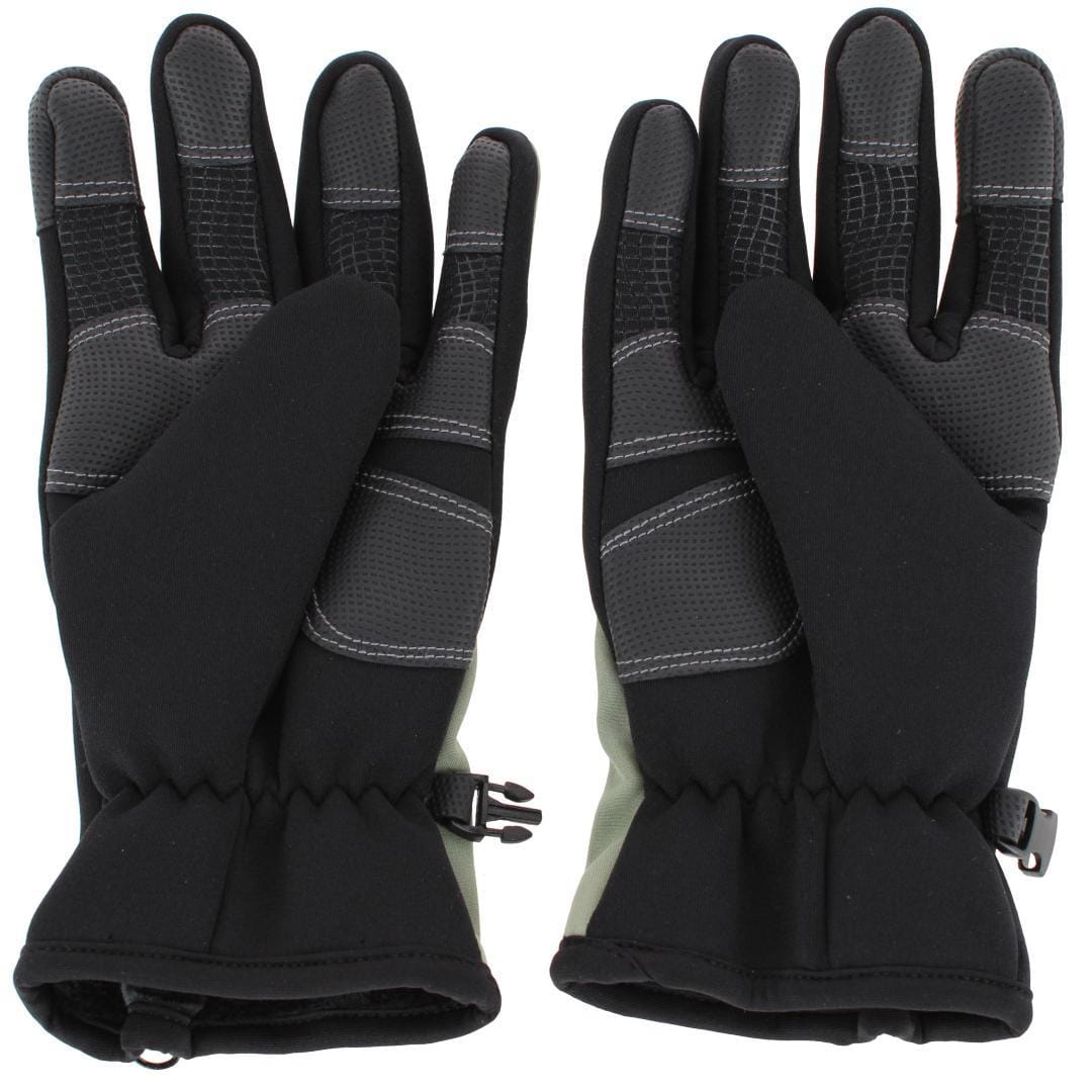 Isotoner Men's Neoprene Winter Glove with Zipper Detail - Olive Green