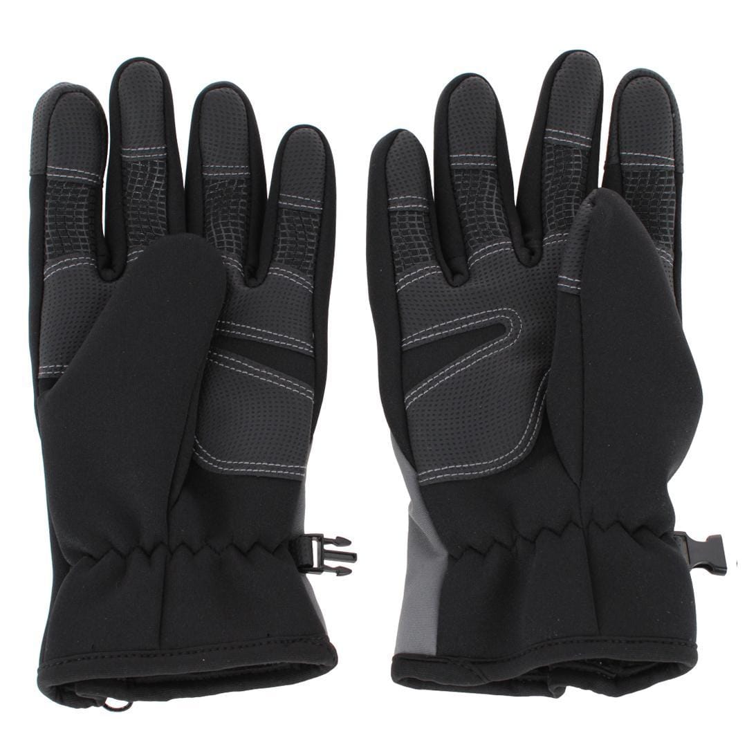 Isotoner Men's Neoprene Winter Glove with Zipper Detail - Mineral Gray