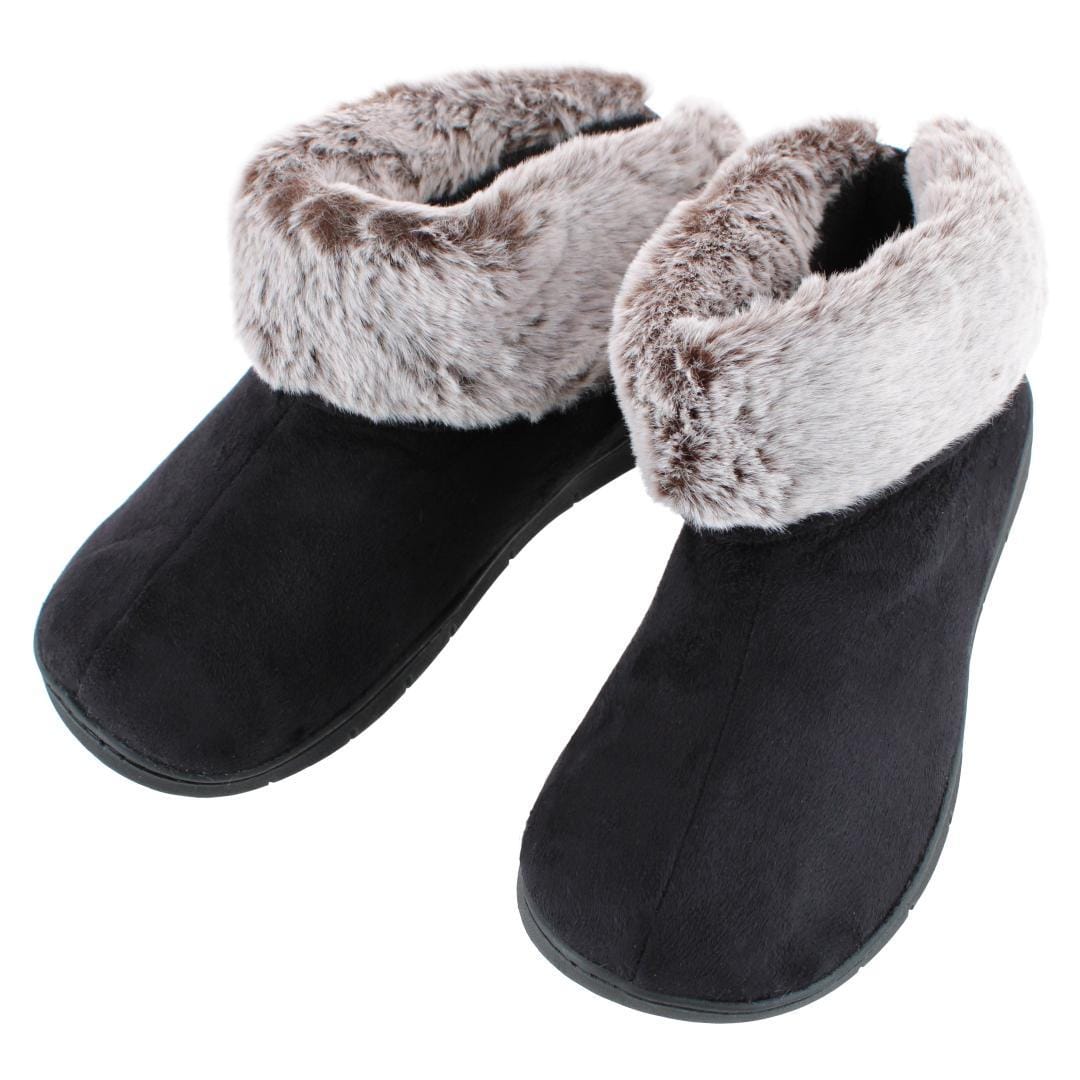 Isotoner Women's Recycled Microsuede and Faux Fur Boot Slipper - Women's Recycled Microsuede and Faux Fur Boot Slipper