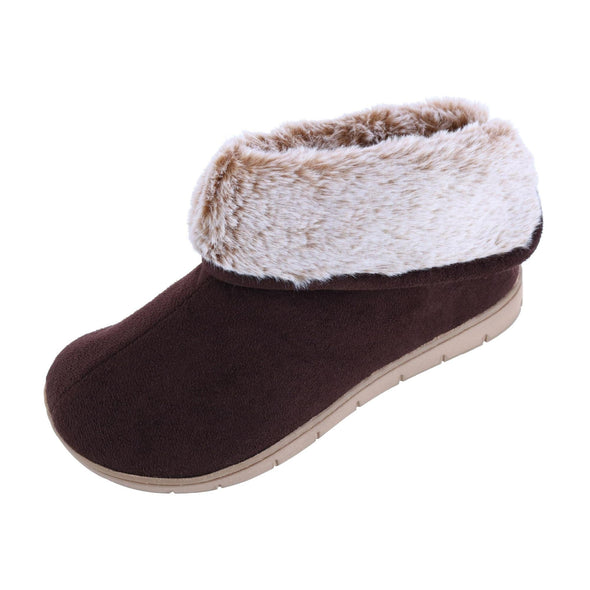 Women's Recycled Microsuede and Fur Boot Slipper