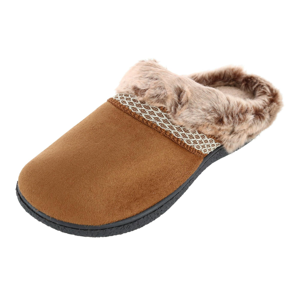 Isotoner Women's Microsuede Mallory Hoodback Slipper - Cognac