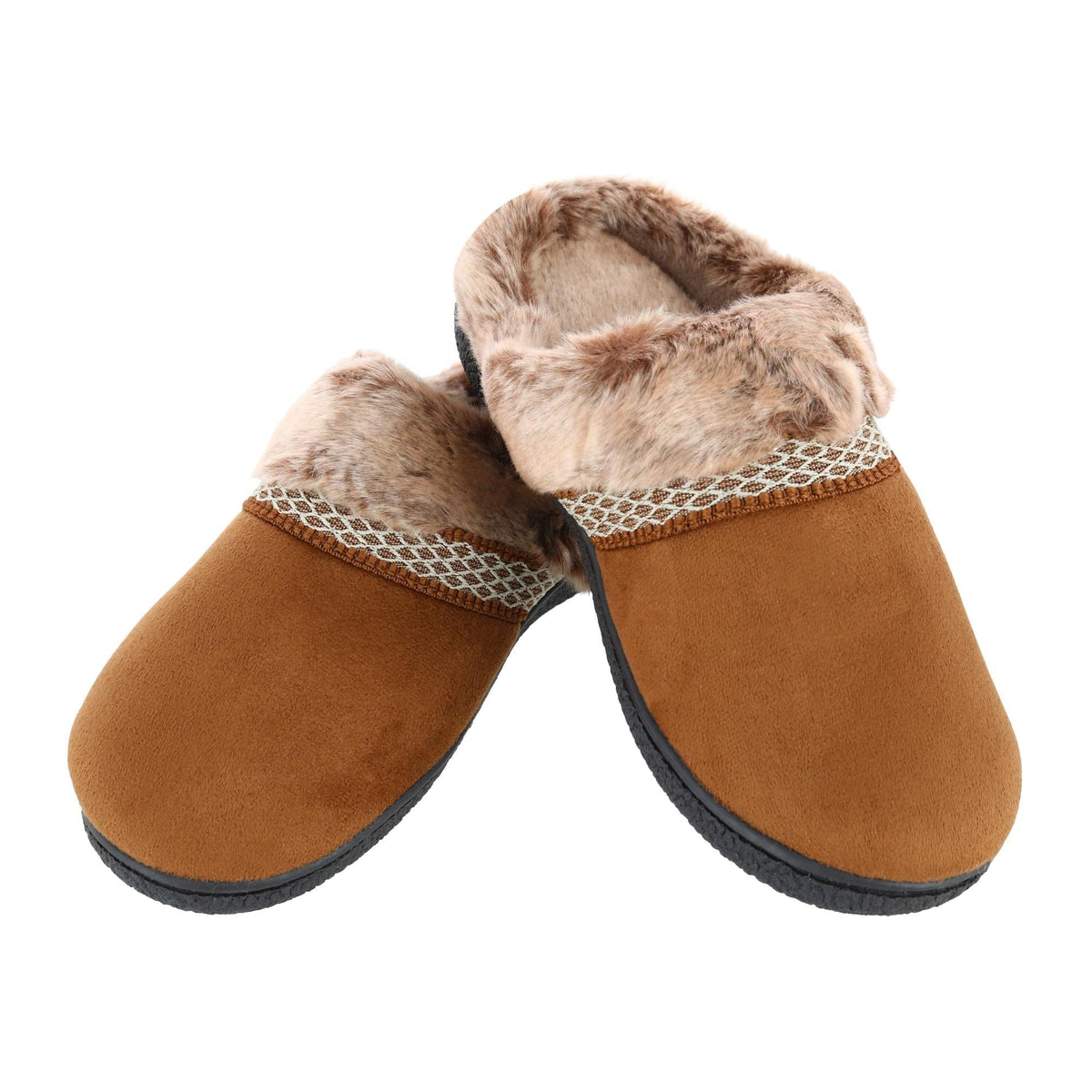 Isotoner Women's Microsuede Mallory Hoodback Slipper - Cognac