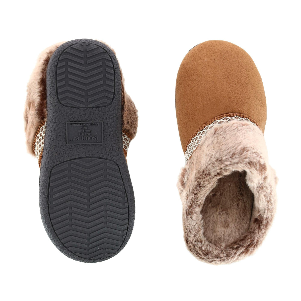 Isotoner Women's Microsuede Mallory Hoodback Slipper - Cognac