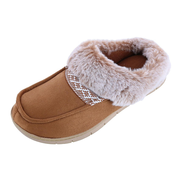 Women's Recycled Microsuede and Faux Fur Hoodback Slipper