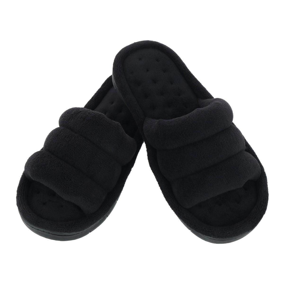 Isotoner Women's Open Toe Aster Slide Slipper - Black