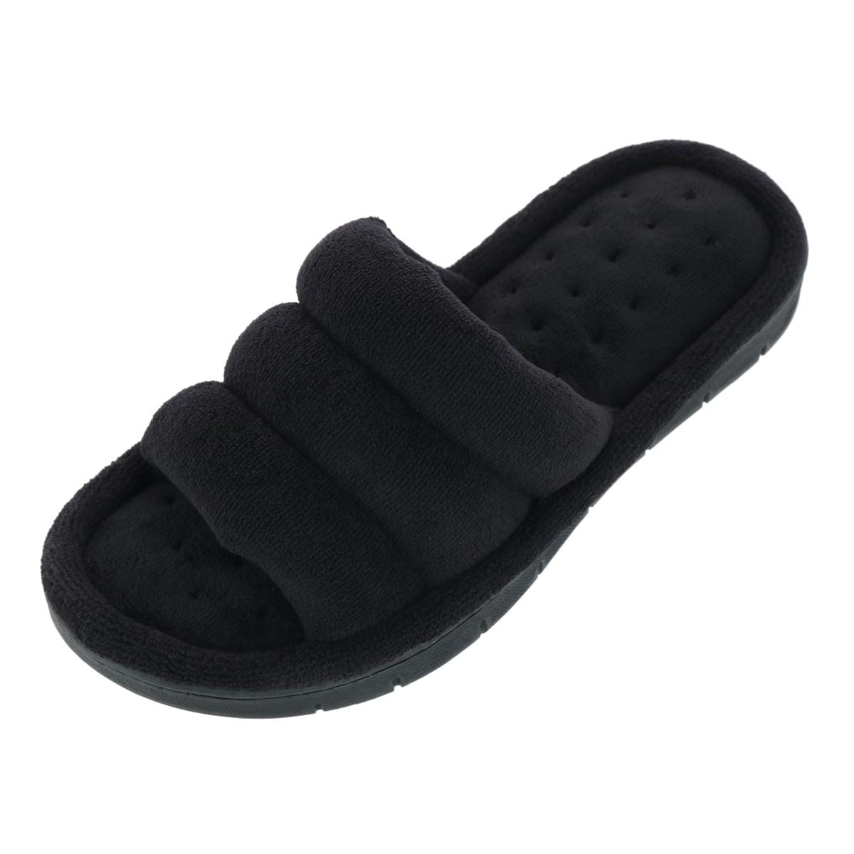 Isotoner Women's Open Toe Aster Slide Slipper - Black