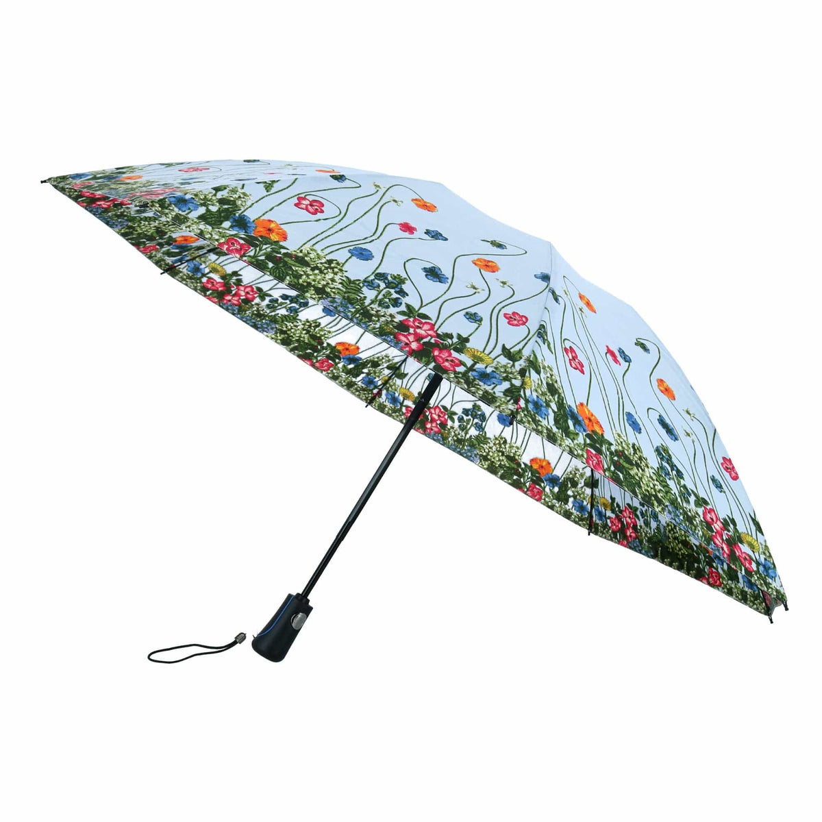 Totes Women's Flower Garden Print Auto Open and Close Inbrella Umbrella - Blue