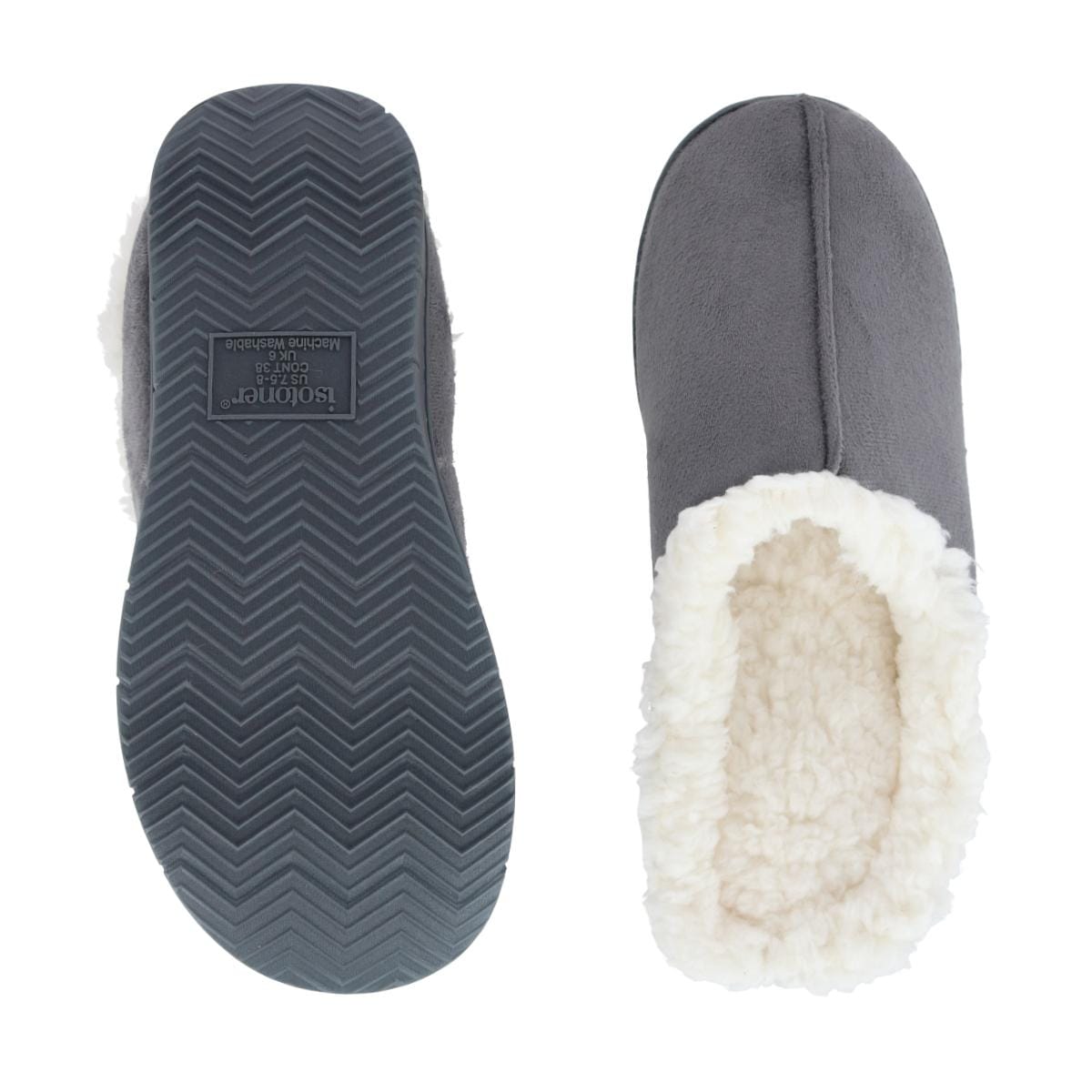 Isotoner Women's Recycled Microsuede Rory Hoodback Slipper - Ash
