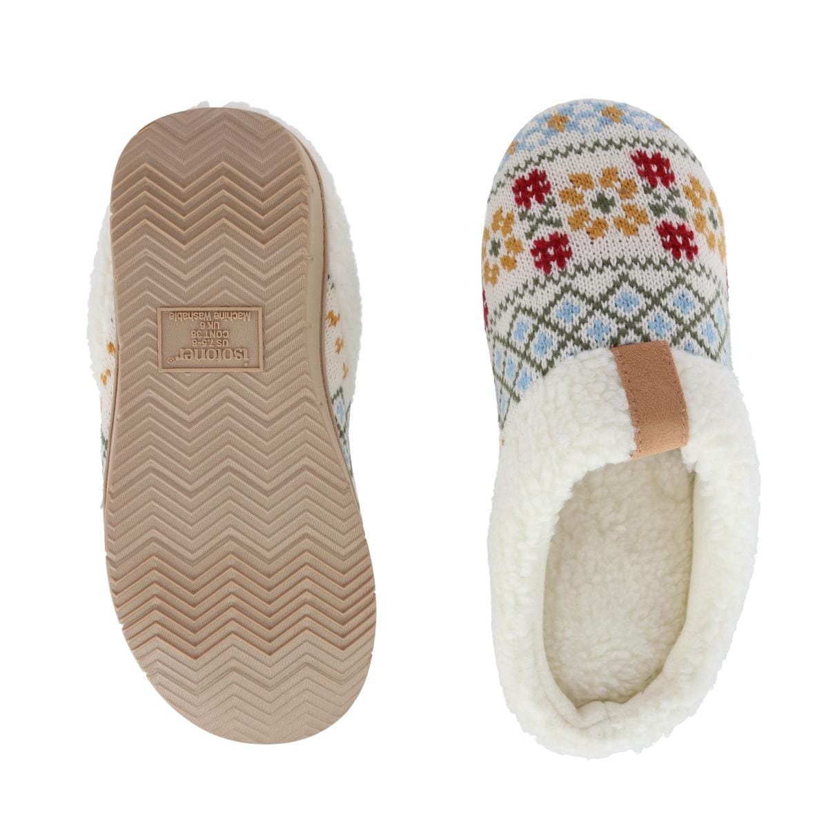 Isotoner Women's Heritage Fairisle Knit Hoodback Slipper - Multi