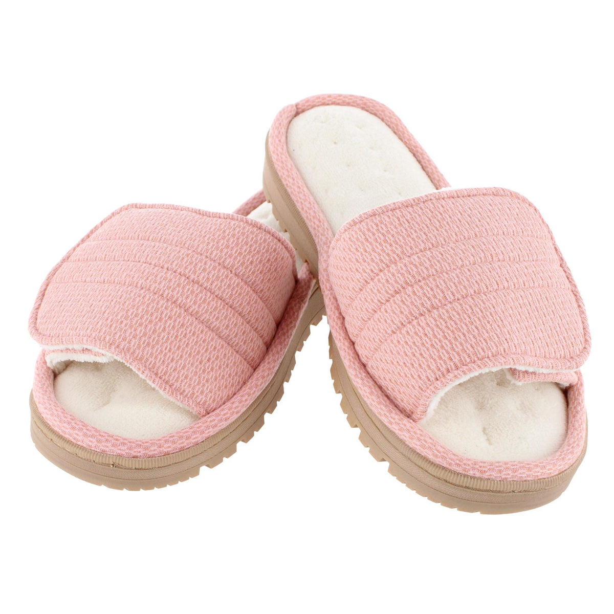 Isotoner Women's Active Recycled Adjustable Slide Slippers - Clay Pink