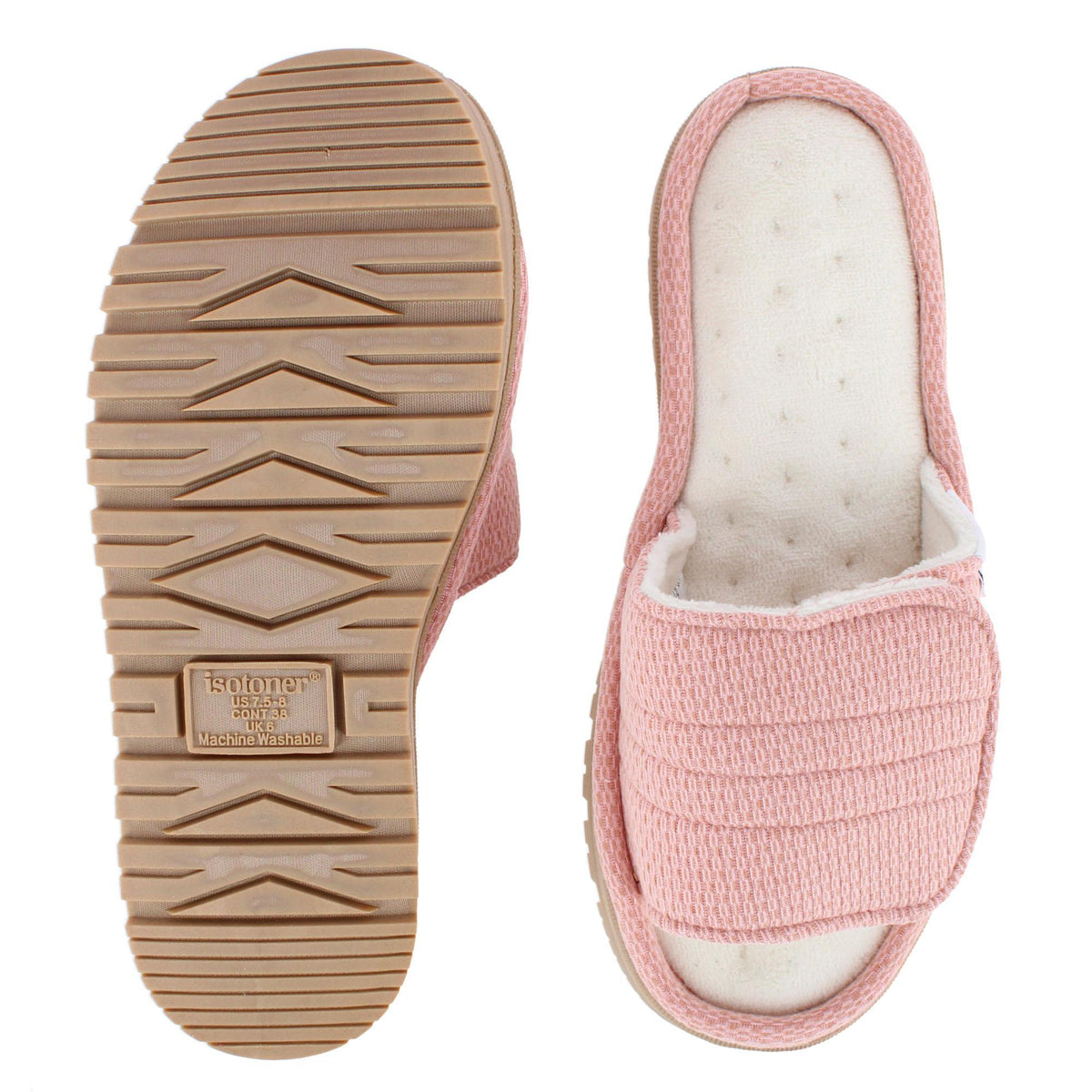 Isotoner Women's Active Recycled Adjustable Slide Slippers - Clay Pink