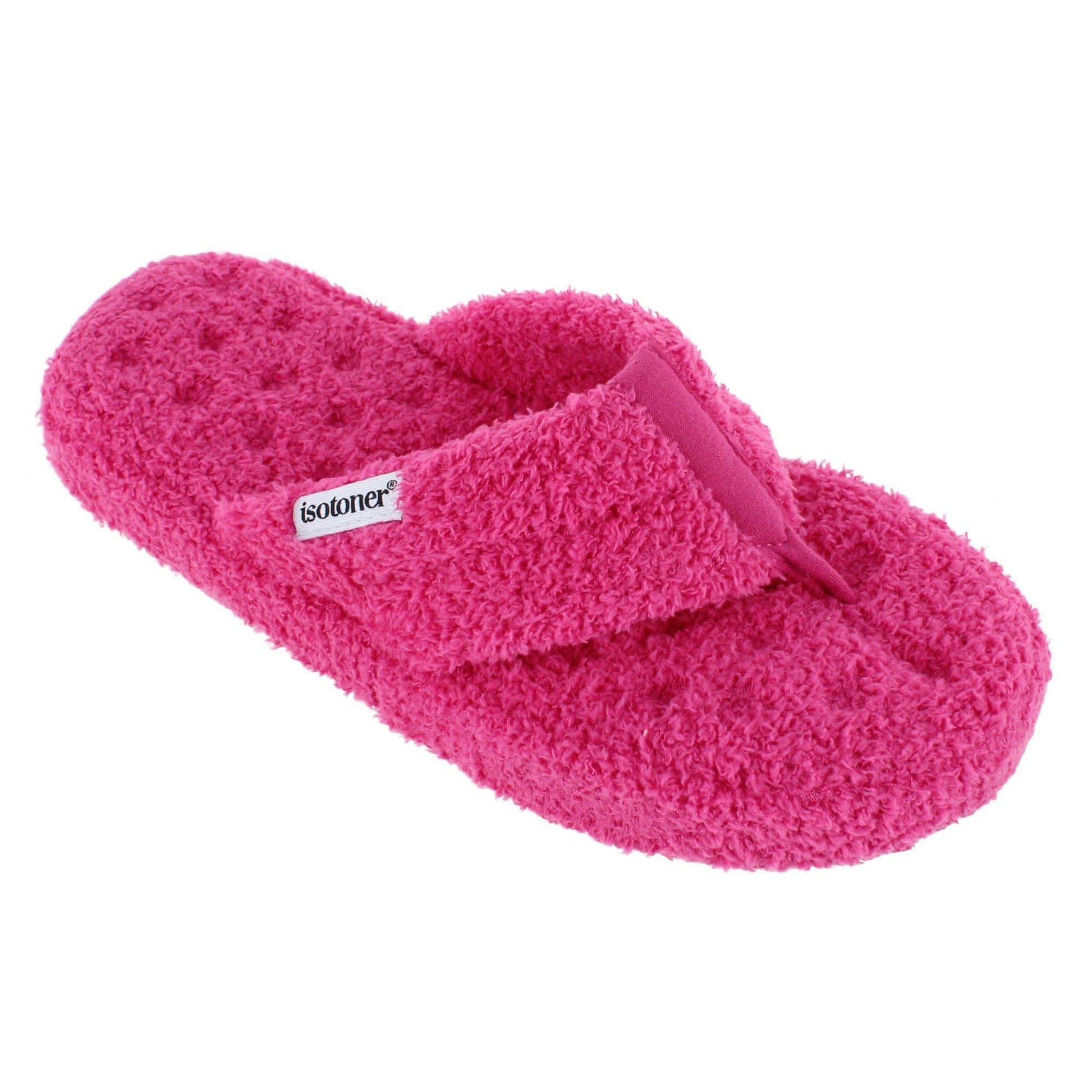 Isotoner Women's Joey Soft Pile Thong Slipper - Hot Pink