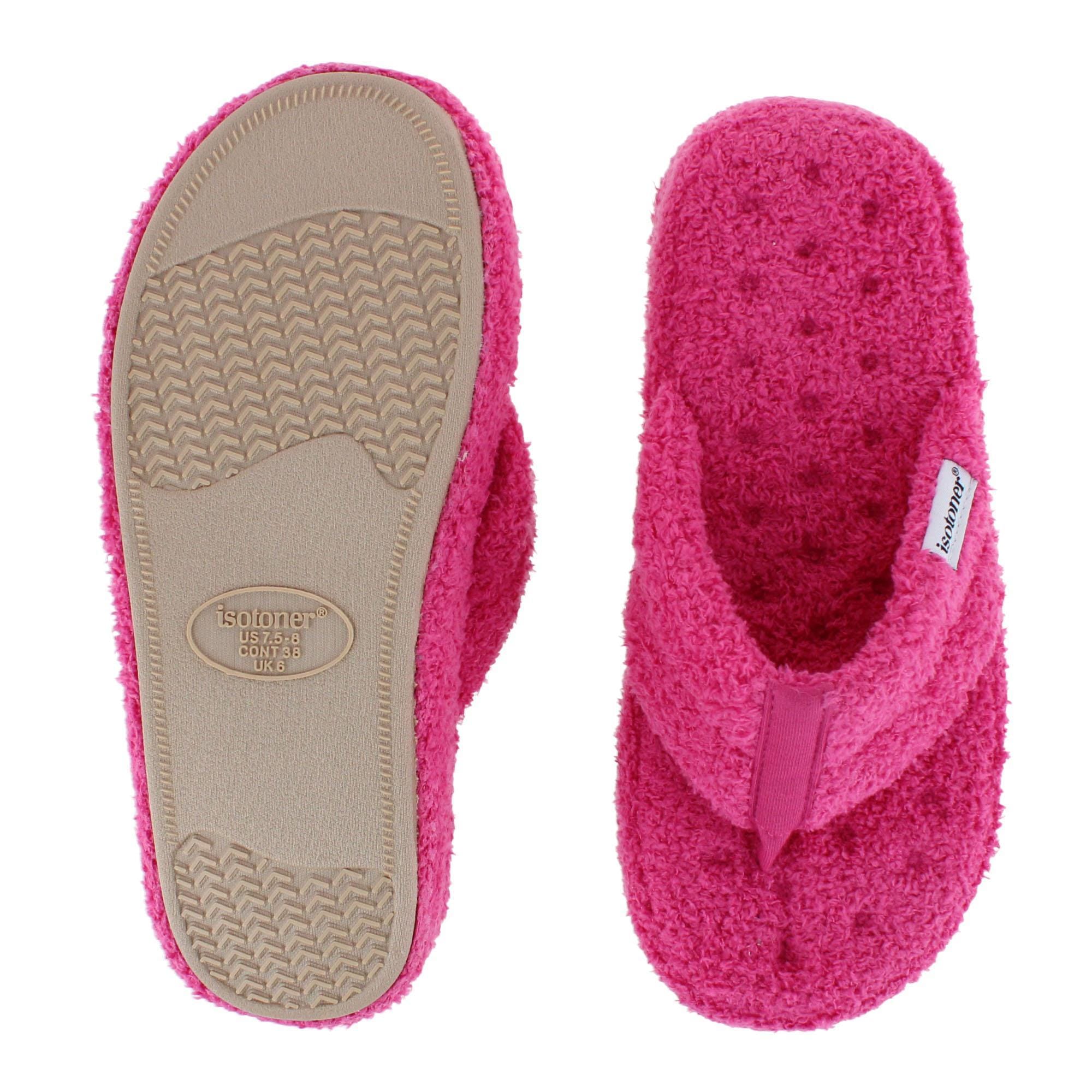 Isotoner Women's Joey Soft Pile Thong Slipper - Hot Pink