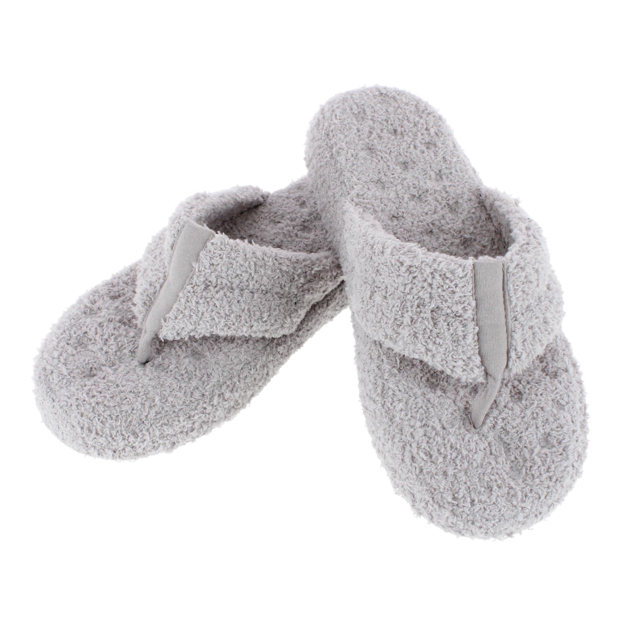 Isotoner Women's Joey Soft Pile Thong Slipper - Light Grey