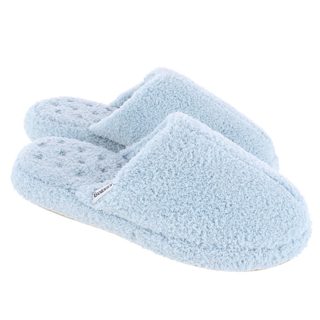 Isotoner Women's Joey Soft Pile Clog Slippers - Blue Fog