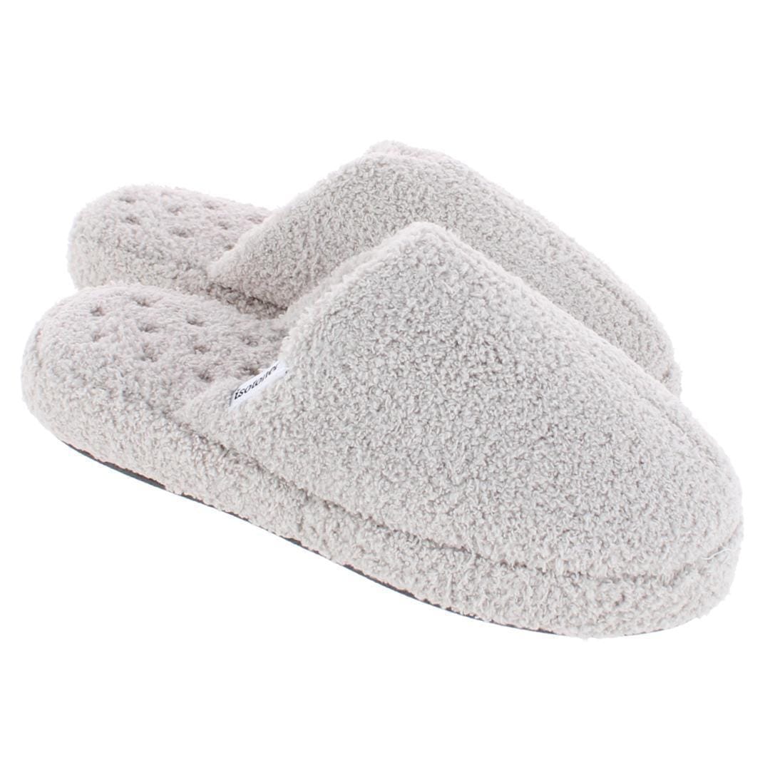 Isotoner Women's Joey Soft Pile Clog Slippers - Light Grey